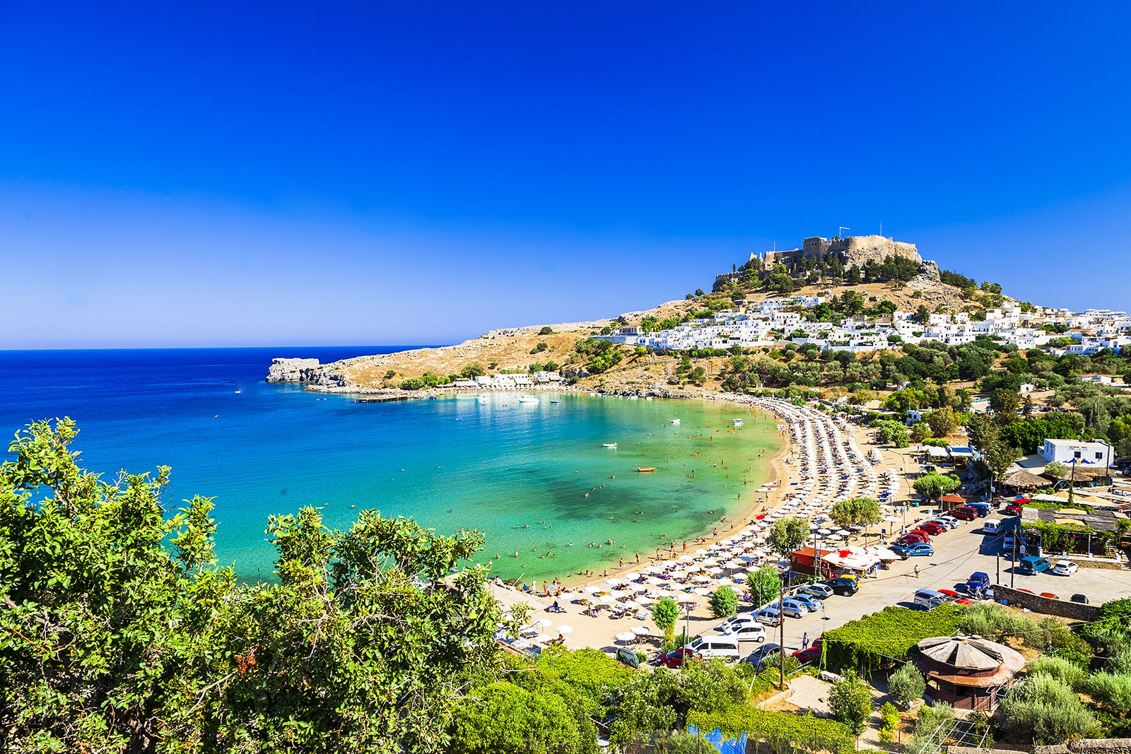 A breathtaking view of the stunning Lindos Bay